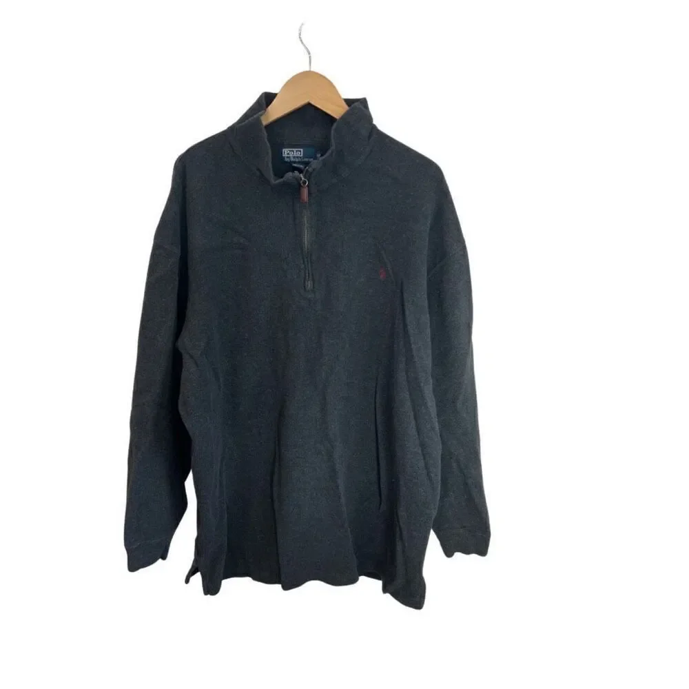 Polo Ralph Lauren 2XL tall 1/4 zip sweater gray